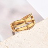 304 Stainless Steel Criss Cross Finger Rings RJEW-Q012-08G-3