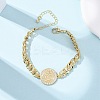 Brass Micro Pave Clear Cubic Zirconia Link Bracelets for Women BJEW-G769-01G-2