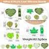 16Pcs 8 Style Leaf Silicone Beads SIL-CJ0001-73-8