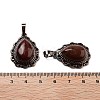 Natural Mahogany Obsidian Teardrop Pendants G-K363-01R-20-3