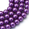 Baking Paint Pearlized Glass Pearl Round Bead Strands HY-Q003-10mm-37-1