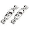 2Pcs 925 Sterling Silver Fold Oval Clasps STER-BC0003-45-1
