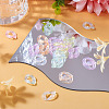 400Pcs Luminous Rainbow Iridescent Plating Transparent Acrylic Linking Rings OACR-TA0002-80-4