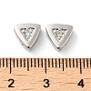 Real Platinum Plated Brass Micro Pave Cubic Zirconia Beads KK-H455-08P-01-3