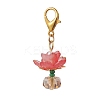 Flower Glass Pendant Decorations HJEW-MZ00404-3