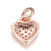 Brass Micro Pave Clear Cubic Zirconia Charms X-ZIRC-P060-41RG-2