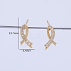 Exquisite Brass Clear Cubic Zirconia Ribbon Stud Earrings EE4607-4