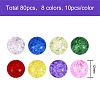 80Pcs 8 Colors Transparent Crackle Glass Round Beads Strands CCG-SZ0001-09-6