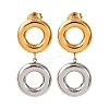 304 Stainless Steel Enamel Dangle Stud Earrings EJEW-K315-07G-2