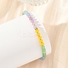 Dyed Natural White Jade Rondelle Beads Stretch Bracelets for Women BJEW-JB14235-02-2