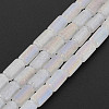 Electroplate Frosted Glass Beads Strands EGLA-T008-026-A01-1