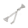 Brass Micro Pave Cubic Zirconia Chain Extender with Glass KK-U052-20P-1