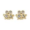 Brass Pave Clear Cubic Zirconia Couple Links KK-I358-006G-1
