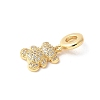 Brass Micro Pave Cubic Zirconia European Dangle Charms ZIRC-I071-26G-2