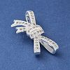 Brass Micro Pave Clear Cubic Zirconia Pendants KK-A236-12S-2