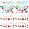 12Pcs 6 Style America Style Alloy Enamel Star Charms Locking Stitch Makers HJEW-PH01588-1