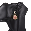 Valentine's Day Flower Natural Malaysian Jade & Glass Seed Beaded Leverback Earrings EJEW-MZ00700-01-3