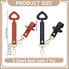 4Pcs 2 Colors Heart PU Leather Hat Clip AJEW-AR0004-87-2