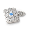 Rack Plating Brass Micro Pave Cubic Zirconia Enamel Pendants KK-P290-56C-P-2