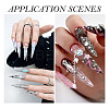 10Pcs 10 Styles Butterfly & Flower Alloy K9 Glass Charms Nail Art Decoration MRMJ-TA0001-41-7