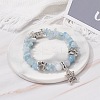 Natural Aquamarine Chip Beads Multi-strand Bracelet BJEW-JB07052-04-2