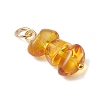 3Pcs 3 Styles Natural Amber Nuggets Pendants PALLOY-JF04851-4