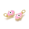 Brass Enamel Charms KK-C106-01G-3