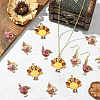 30Pcs 3 Styles Thanksgiving Day Theme Alloy Enamel Pendants ENAM-SC0006-84-5