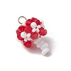 7Pcs 7 Colors Handmade Glass Seed Beaded Mushroom Pendants PALLOY-MZ00621-4
