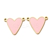304 Stainless Steel with Pink Enamel Connector Charms SA-CBA061A-06G-1