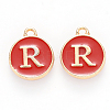 Golden Plated Alloy Enamel Charms X-ENAM-S118-03R-1