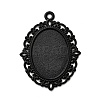 Electrophoresis Alloy Oval Pendant Cabochon Settings X-PALLOY-Q304-50-NR-1