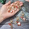 Christmas Alloy Enamel Pendant Decorations HJEW-YW00048-01-5