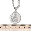 Teardrop with Father St. Benedict Pattern 201 Stainless Steel Pendant Necklaces for Men Women LS-NJEW-K283-19P-3