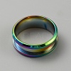304 Stainless Steel Grooved Finger Ring Settings RJEW-WH0010-08B-MC-2