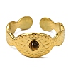 Natural Tiger Eye Finger Rings RJEW-Q822-48G-01-2