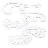 5Pcs 5 Styles Acrylic Drawing Template Measuring Ruler Set TOOL-WH0243-001-1