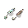 Teardrop Brass Fold Over Clasps KK-Z073-35P-03-1