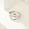 304 Stainless Steel Cuff Rings for Women RJEW-G338-21P-1