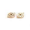 Brass Micro Pave Clear Cubic Zirconia Link Connectors KK-S356-447-NF-2