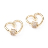 Brass Micro Pave Clear Cubic Zirconia Screw Carabiner Lock Charms KK-F814-31G-1