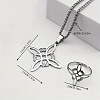 Witches Knot 304 Stainless Steel Pendant Necklaces & Hoop Earrings & Rings Sets FS-WGFB126-01-3