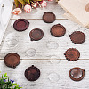 DIY Flat Round Wooden Tray Pendant Making Kits DIY-TA0012-32-5