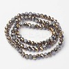 Electroplate Opaque Glass Beads Strands EGLA-A034-P2mm-O16-2