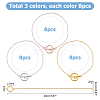 24Pcs 3 Colors 304 Stainless Steel Cable Chains Bracelets for Women BJEW-HS00008-2