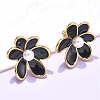 Flower 304 Stainless Steel Stud Earrings EJEW-C142-02G-01-2