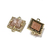 Natural Sunstone Faceted Square Links G-I375-03G-04-2