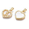 Brass Micro Pave Clear Cubic Zirconia Pendants KK-N233-166-3