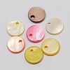 Dyed Shell Flat Round Pendant SHEL-P003-08-1