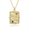 Brass Micro Pave Clear Cubic Zirconia Love Heart Book Pendant Necklaces for Women Men LS-NJEW-S438-04G-1